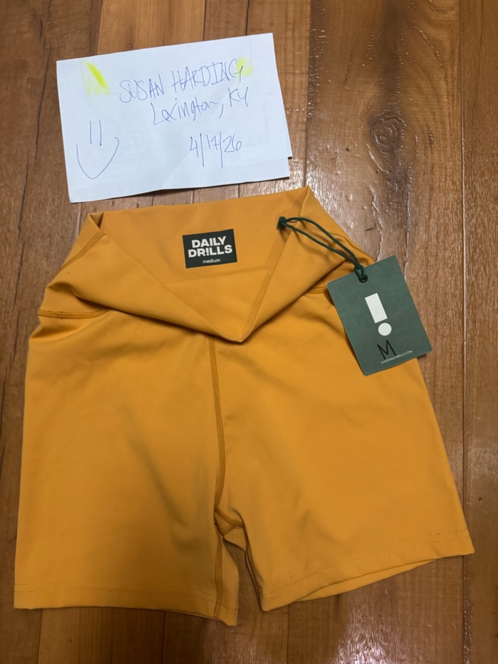Daily Drills Mustard Athletic Bike Shorts